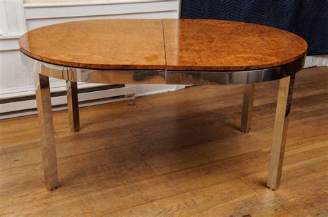 Chrome wood dining table speak a lot about you as an individual and as a family. Pace Collection Burl Wood And Chrome Dining Table 1970 at 1stdibs