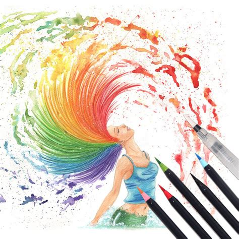 20 Colors Watercolor Drawing Writing Brush Artist Sketch Manga Marker