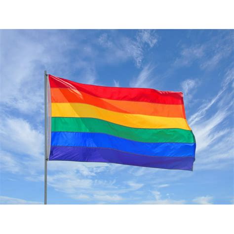 3x5 foot rainbow pride flag vivid color and fade proof canvas header and double stitched