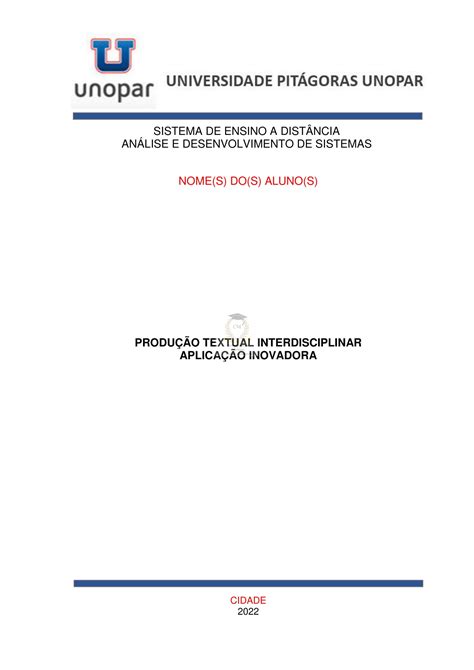 Unopar Análise E Desenvolvimento De Sistemas