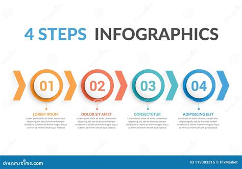 4 Steps Infographics Stock Vector Illustration Of Graph 119303316