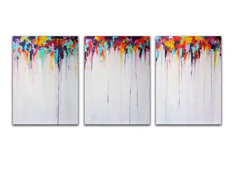 Large Original Abstract Painting Triptych 71x32 Etsy Original