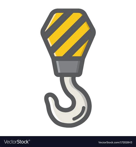 Crane Hook Filled Outline Icon Build And Repair Vector Image