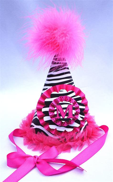 Items Similar To Pink Zebra Party Hat Zebra Party Hat On Etsy Zebra