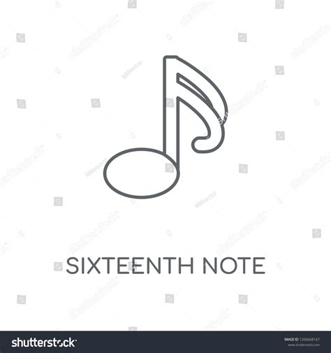 Sixteenth Note Linear Icon Sixteenth Note Stock Vector Royalty Free