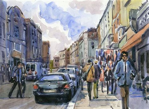Portobello London Watercolour Rob Adams London Art Painter Street