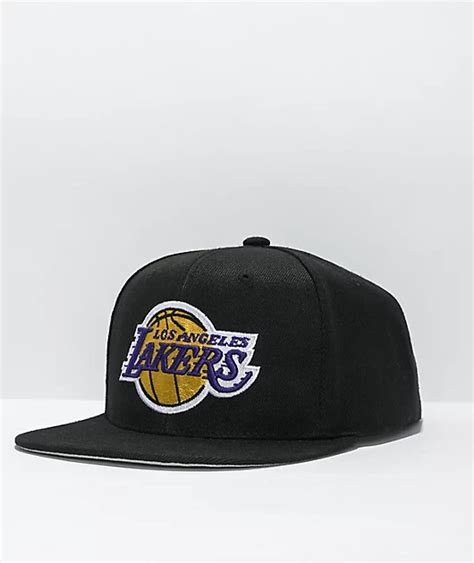 Mitchell And Ness X Nba Lakers Basic Black Snapback Hat