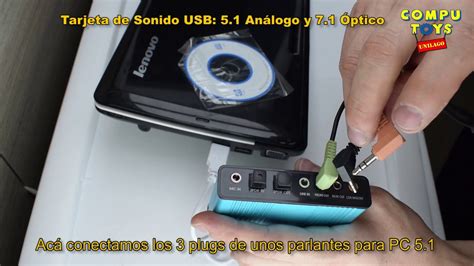 TSU51 Tarjeta de Sonido Externa USB 5 1 Análogo y 7 1 Óptico COMPUTOYS