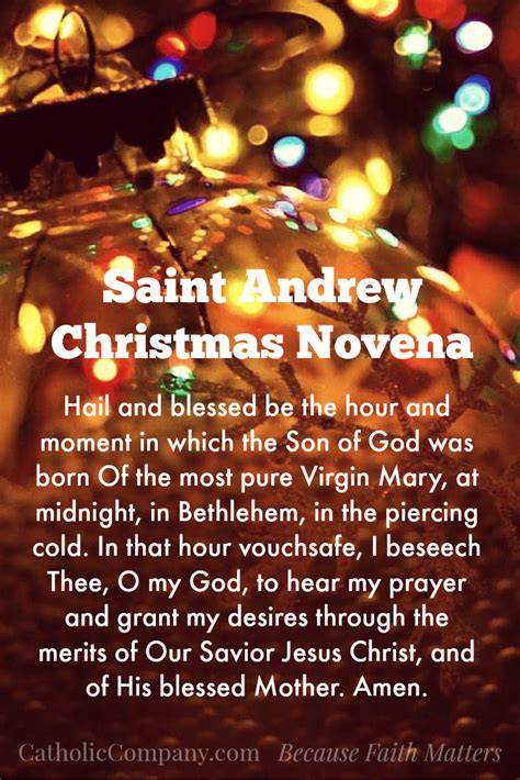 St Andrews Christmas Novena Begins November 30th Novena Prayers