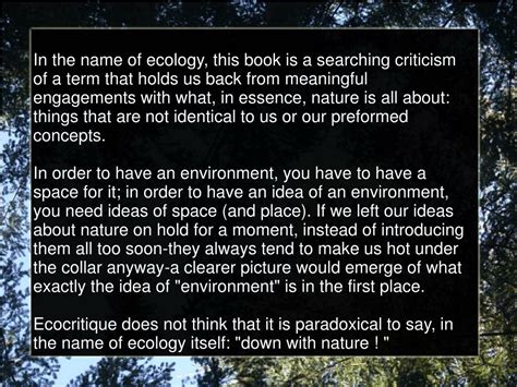Ppt Timothy Morton Ecology Without Nature Chapter 1 Powerpoint