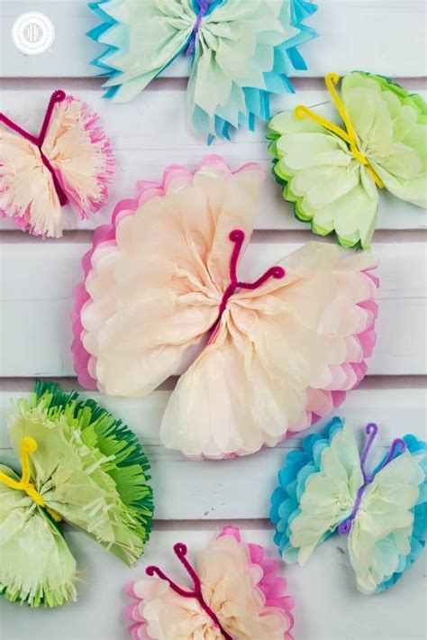 Tissue Paper Butterflies Fun Paper Craft Diy Country