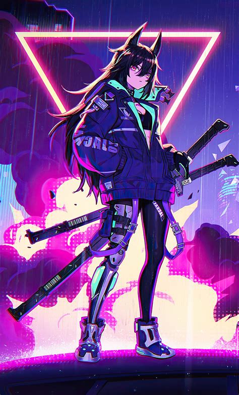 Anime Girl Iphone Neon Wallpapers Wallpaper Cave