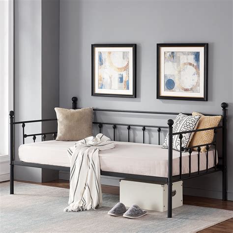 VECELO Metal Daybed Frame Multifunctional Platform Bed with Under-bed