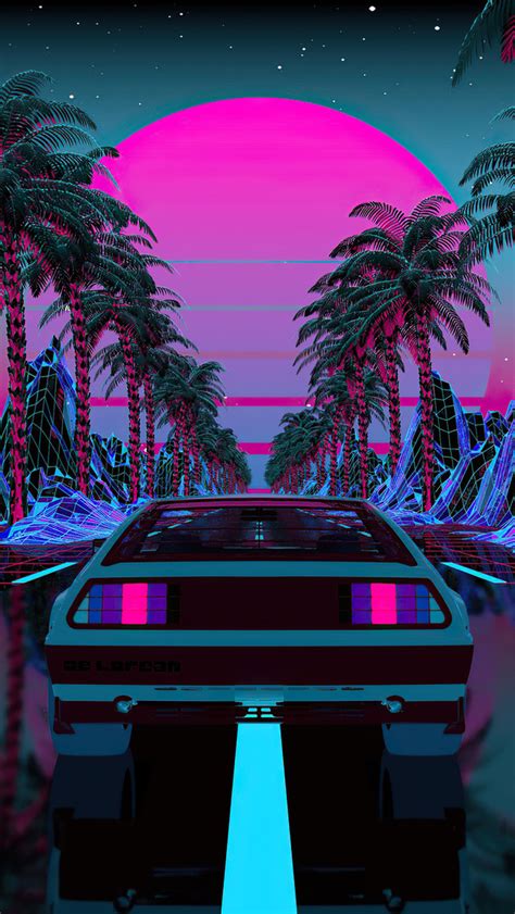 640x1136 Delorean Outrun 4k Iphone 55c5sse Ipod Touch Hd 4k