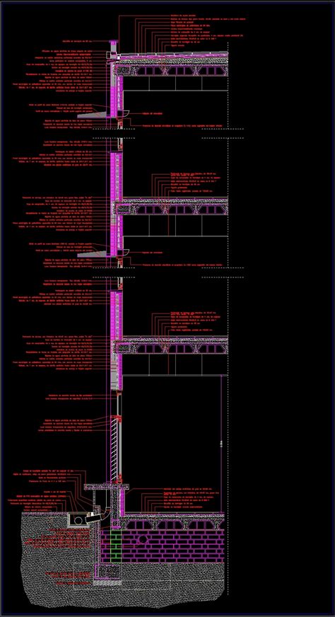 Conntructive Detail Educational Building Dwg Section For Autocad