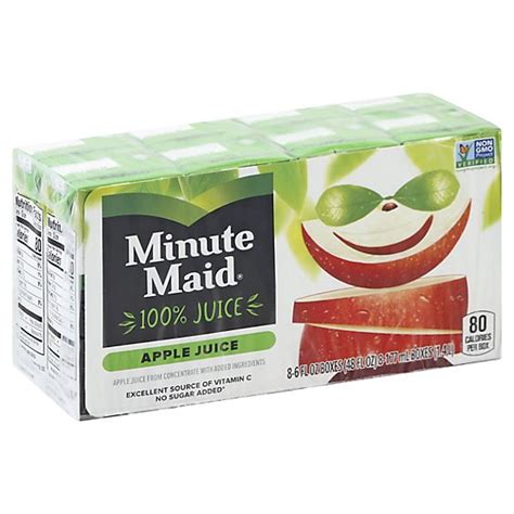 Minute Maid Juice Apple Cartons 8 6 Fl Oz Carrs