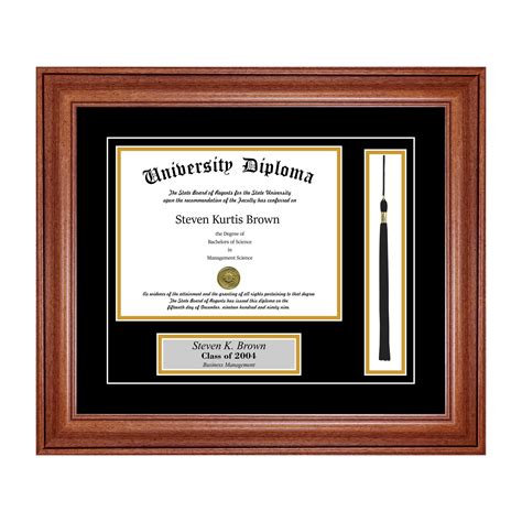 Personalized Diploma Frame With Tassel And Double Matting For 16 X 12