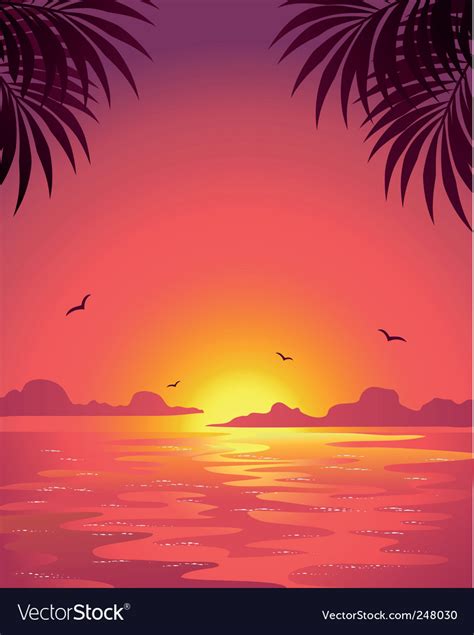 Ocean Sunset Vector