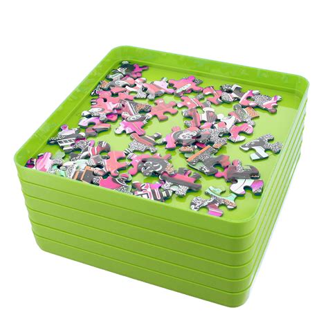 Jigitz Jigsaw Puzzle Sorter Trays 6pk Plastic Puzzle Organizer Trays