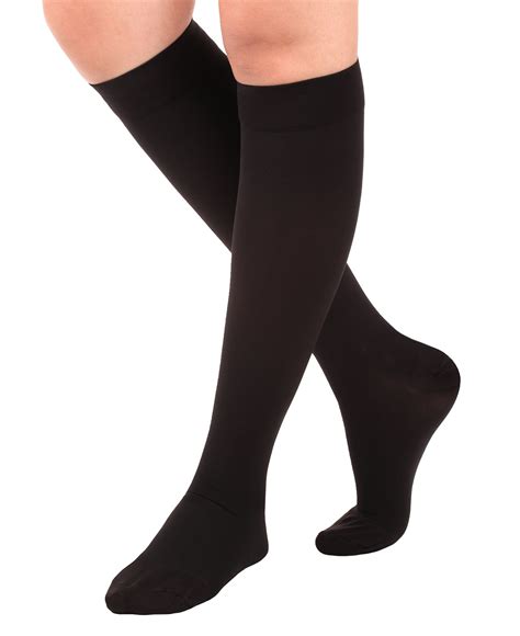 Made In Usa Mojo Compression Socks 20 30 Mmhg Opaque Knee Hi Support Stockings Closed Toe Black