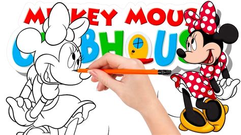 How To Draw The Cute And Shy Minnie Mouse Youtube