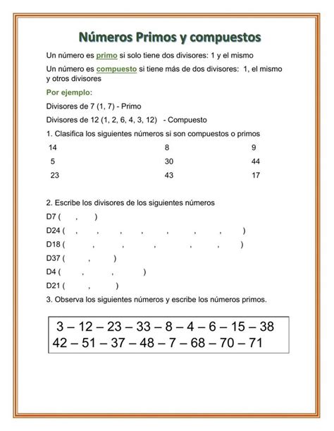 Ejercicio online de Números primos y compuestos para Primaria Puedes hacer los ejercicios