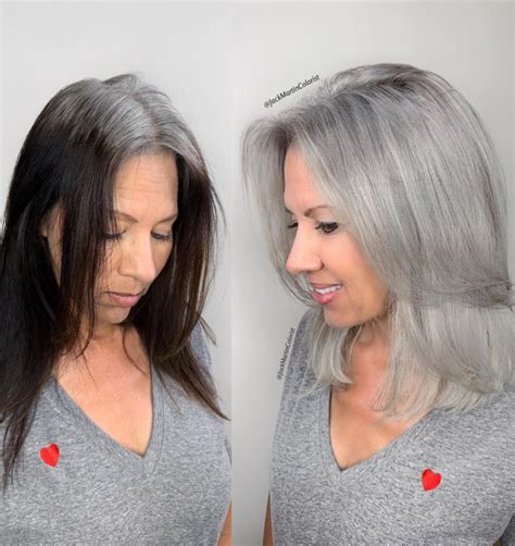 Hairstylist Shares 10 Stunning Before And Afters Of People Embracing Their Gray Hair