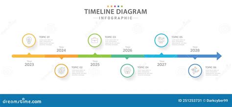 Infographic 6 Steps Modern Timeline Diagram Calendar With Yearly Topics