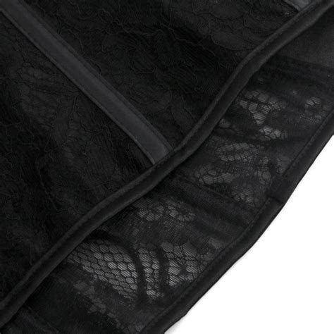 Sexy Victorian Black Floral Lace Zipper Closure Waist Cincher Underbust Corset With Garters N18603