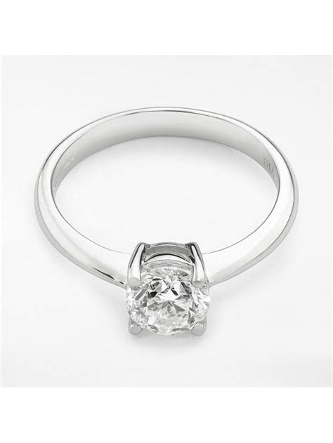 Mogul 18ct White Gold Round Brilliant Diamond Engagement Ring 1ct At