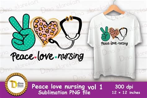 Free Peace Love Nursing Vol 1 SVG, PNG, EPS & DXF by Designbundles