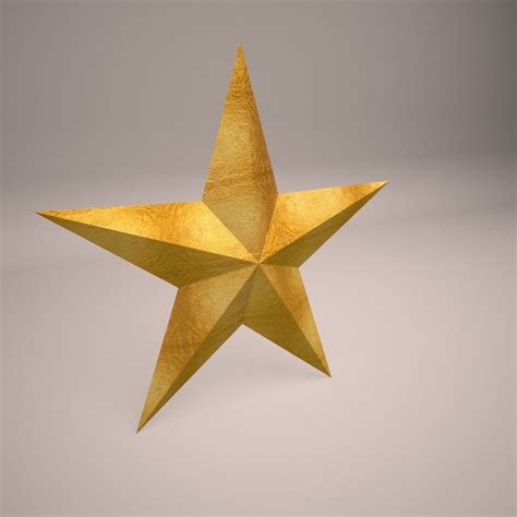 Low Poly Golden Star Free Vr Ar Low Poly 3d Model Cgtrader