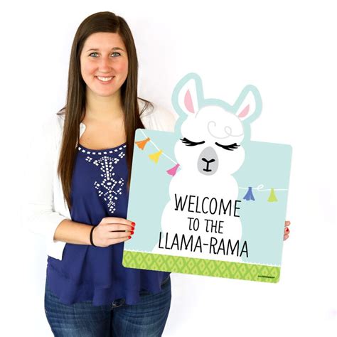 Whole Llama Fun Welcome Sign Custom Llama Fiesta Party Etsy