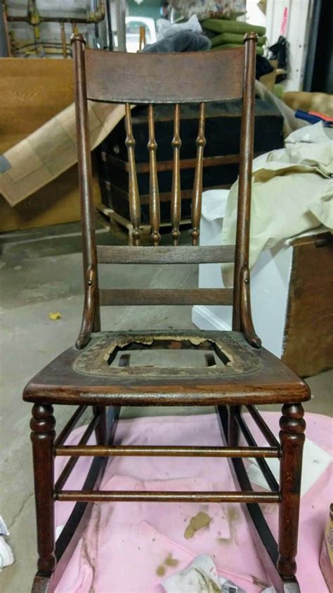Christopher knight home style roshan farmhouse acacia wood dining chairs white. How to Replace a Leather Seat in an Antique Chair | Old rocking chairs, Rocking chair makeover ...