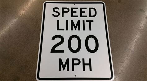 Speed Limit 200 Mph Sign Ss Aluminum 24x30 K39 Chicago 2016