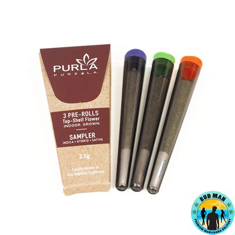 Purla Top Shelf Dry Herb Preroll 3 Pack 35 Grams 4 Options Bud