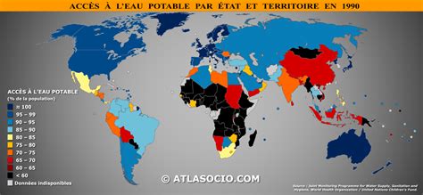 Carte Du Monde Acc S L Eau Potable De La Population Atlasocio Com