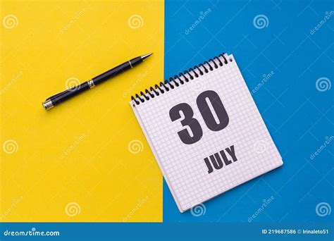 July 30th Day 30 Of Month Calendar Date Stock Photo Image Of