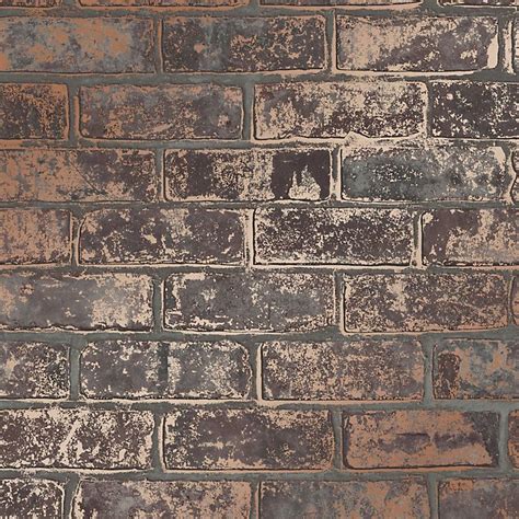 Fine Décor Brown Brick Effect Wallpaper Diy At Bandq Brick Effect