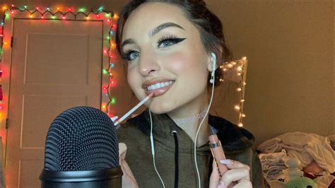 Asmr Lipgloss Application Pumping With Mouth Sounds Kisses Youtube