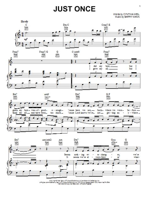 Chord dealova once kunci gitar dan lirik lagu. Just Once | Sheet Music Direct