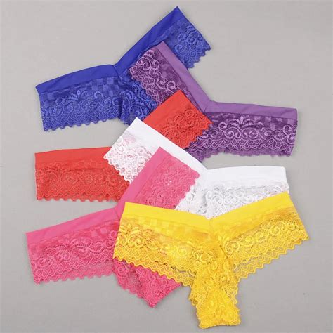 Colorful Womens Cute Thong Sexy Lingerie Girls Love Panties Lace Micro