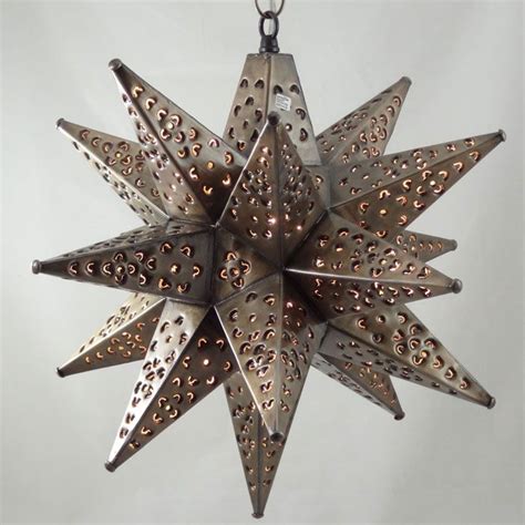 Mexican Star Light Bronze Metal Tin Star Lights Moravian Star