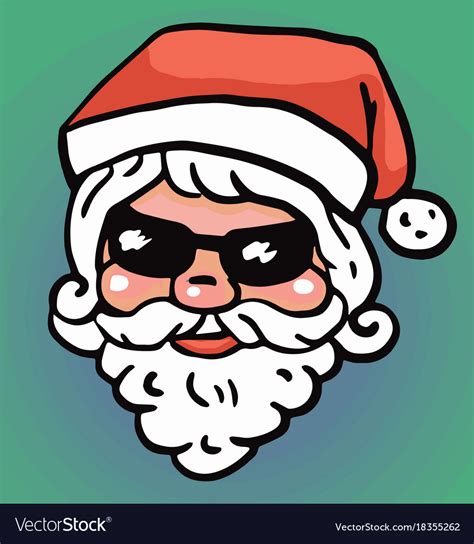 Hipster Santa Claus Fashion With Cool Beard Vector Image