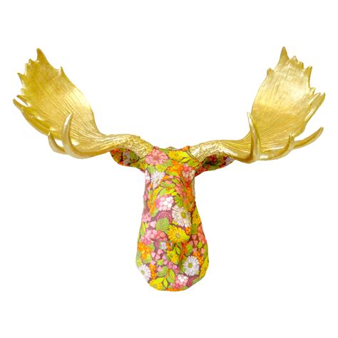 Find products for these tvs. Fabric Moose Head Wall Mount - Vibrant Floral Arrangement ...
