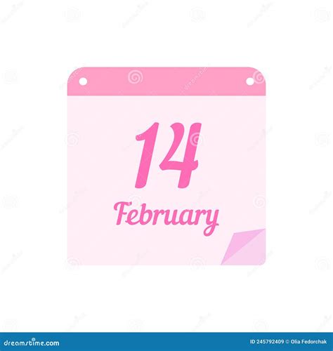 Vector Valentines Day Paper Red Calendar February 14 Valentine S Day