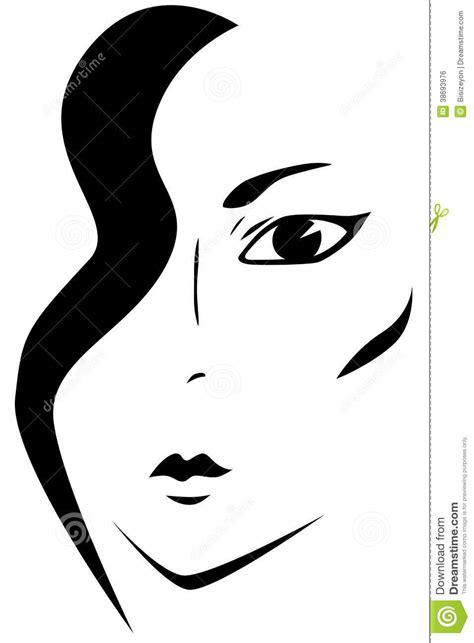 Silueta De La Cara De Una Mujer Ilustración Del Vector