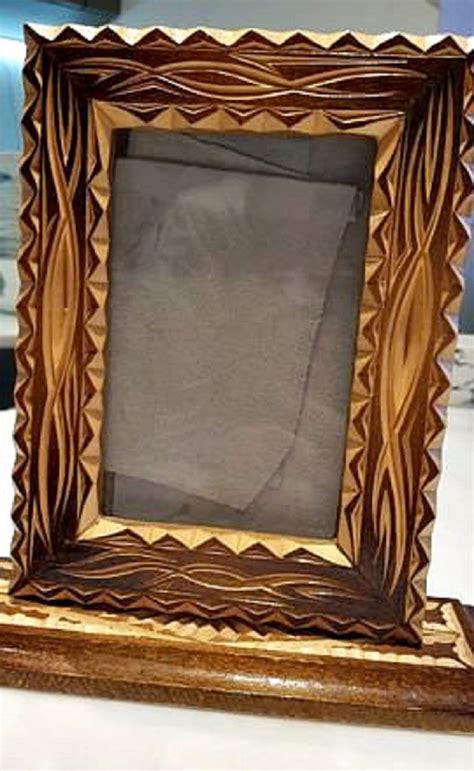 Photo Frame Tabletop Wood Carving Handmade Carved Artistic Etsy