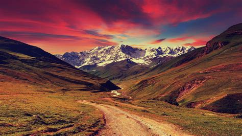 Download Wallpaper 1280x720 Mountains Sunset Landscape Hd Hdv 720p