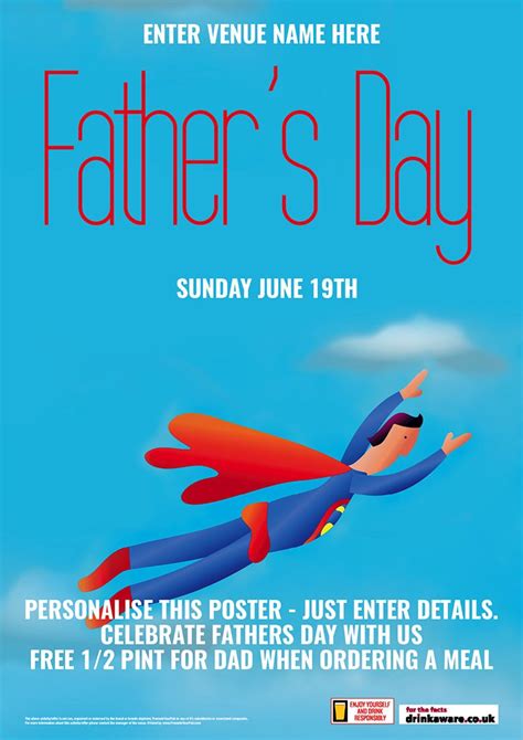 Fathers Day Poster A1 Fathers Day Seasonal Events Promote